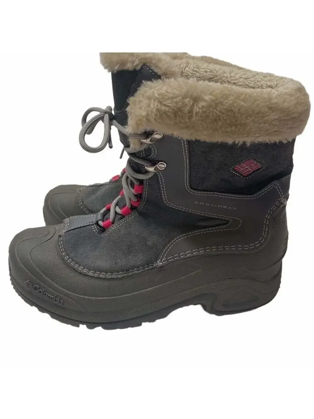 Columbia Women Teen Youth Omni-heat BY1291‑022 Winter Boots Size 7 - Gray